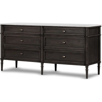Toulouse 6 Drawer Dresser by Four Hands in toasted oak. Made from solid oak, oak veneer, zinc alloy in a modern style.