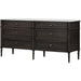 Toulouse 6 Drawer Dresser by Four Hands in toasted oak veneer and distressed black oak, polished white marble. Made from unique in a modern style.