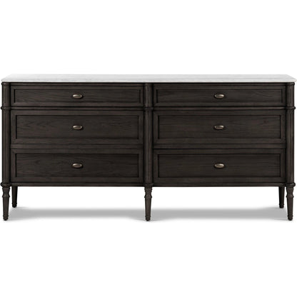Toulouse 6 Drawer Dresser by Four Hands in toasted oak. Made from solid oak, oak veneer, zinc alloy in a modern style.