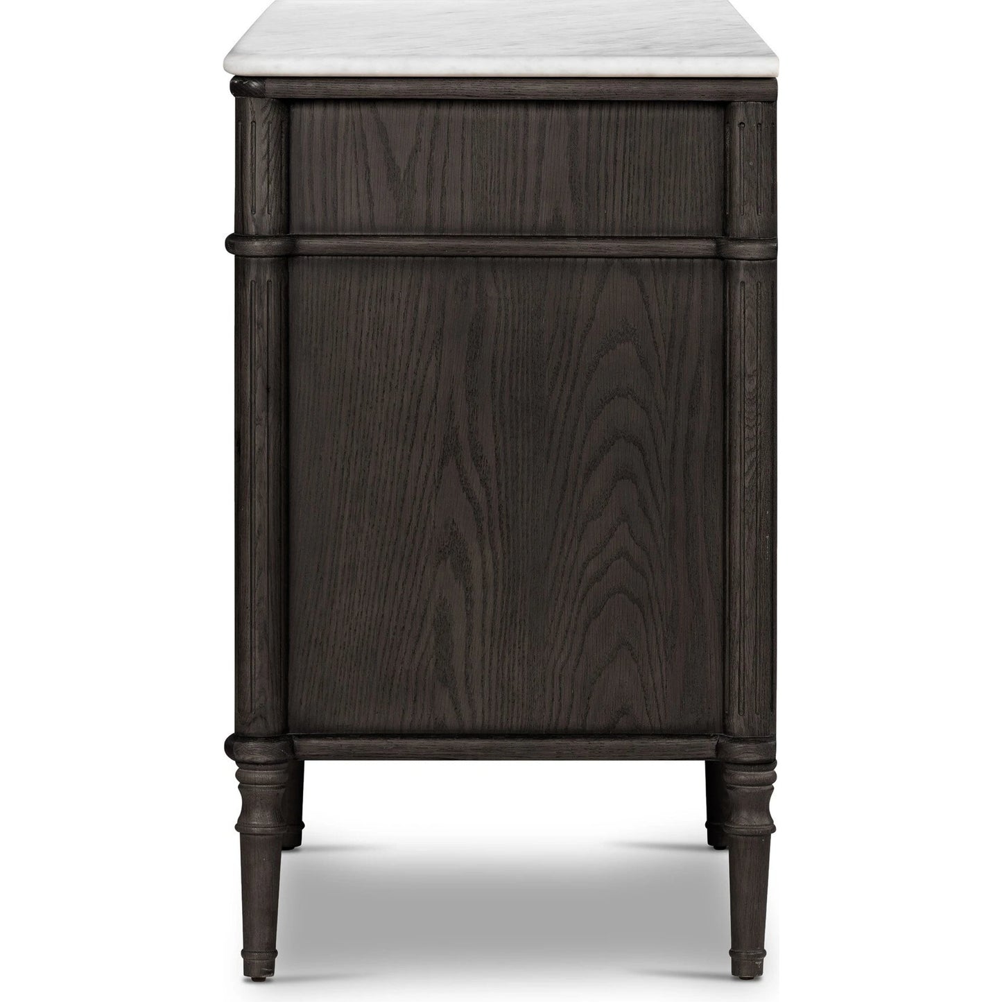 041 SI-2137662 | Additional Silo | Toulouse 6 Drawer Dresser by Four Hands in toasted oak veneer and distressed black oak, polished white marble. Made from unique in a modern style.