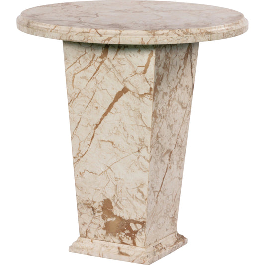 Eslo End Table by Four Hands in desert taupe marble. Made from solid marble in a modern style.