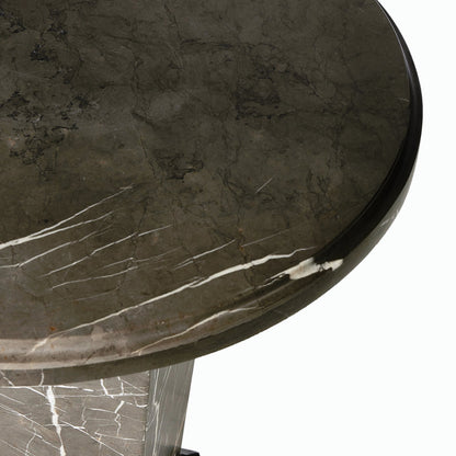 Eslo End Table by Four Hands in grey italian marble. Made from solid marble in a modern style.