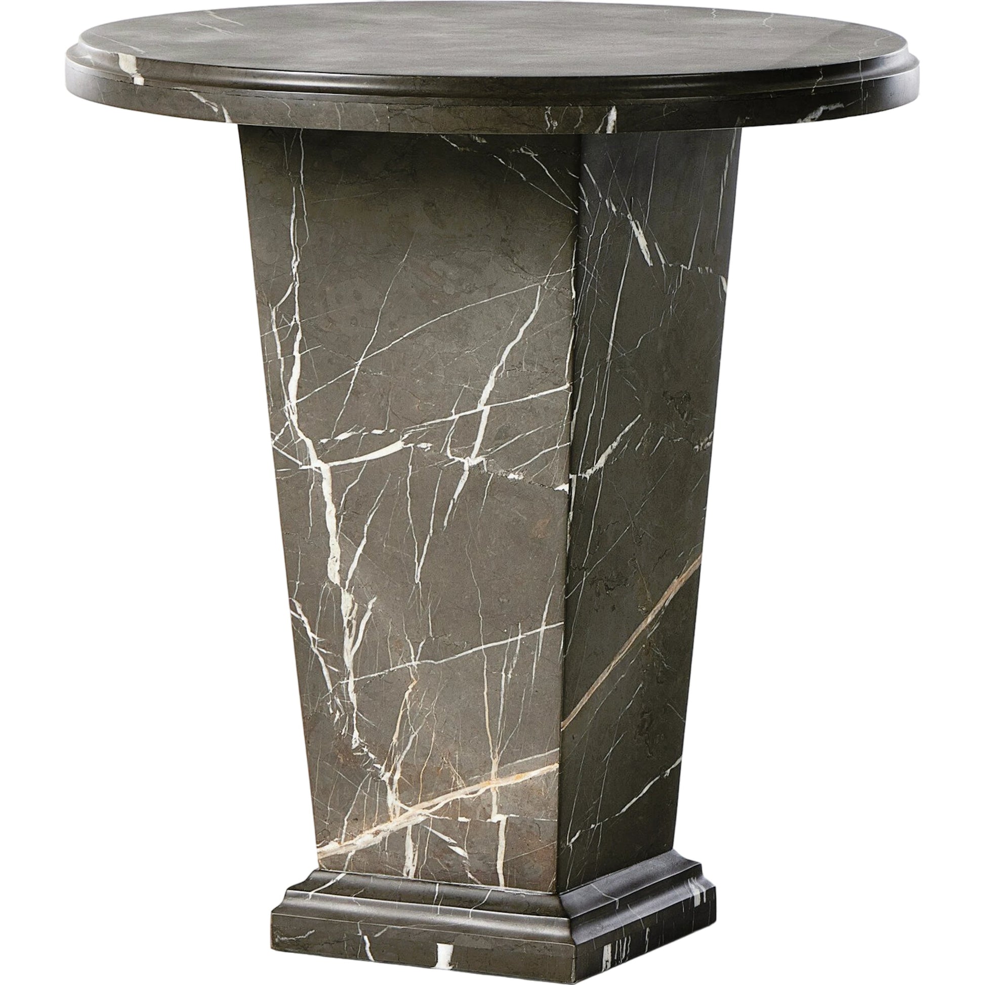 Eslo End Table by Four Hands in grey italian marble. Made from solid marble in a modern style.