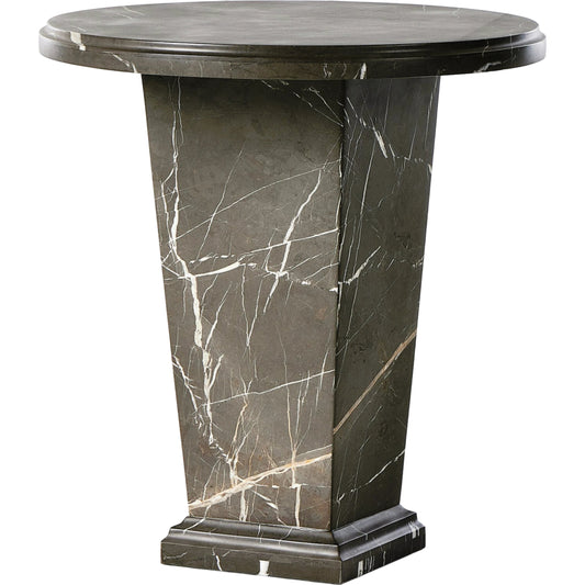 Eslo End Table by Four Hands in grey italian marble. Made from solid marble, engineered hardwood in a modern style.