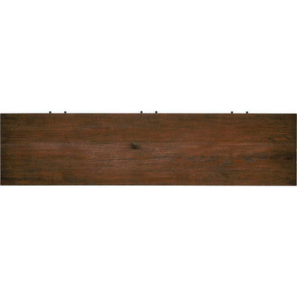 Torrington Media Console by Four Hands in umber oak, umber oak veneer and umber oak. Made from resawn oak, oak veneer in a modern style.
