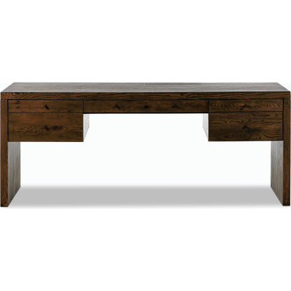 Torrington Desk by Four Hands in umber oak. Made from resawn oak in a modern style.
