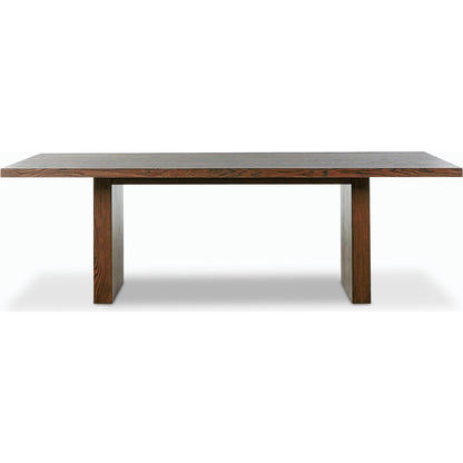 Torrington Dining Table by Four Hands in umber oak, umber oak veneer and umber oak. Made from resawn oak, oak veneer, engineered hardwood in a modern style.