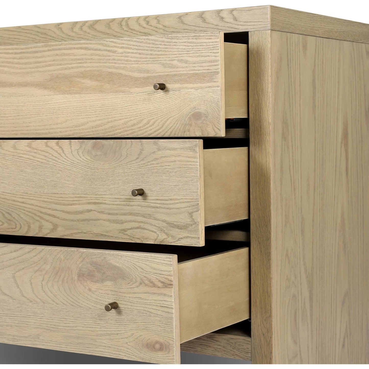 019 SI-2513333 | Closeup | Torrington 6 Drawer Dresser by Four Hands in umber oak. Made from unique in a modern style.