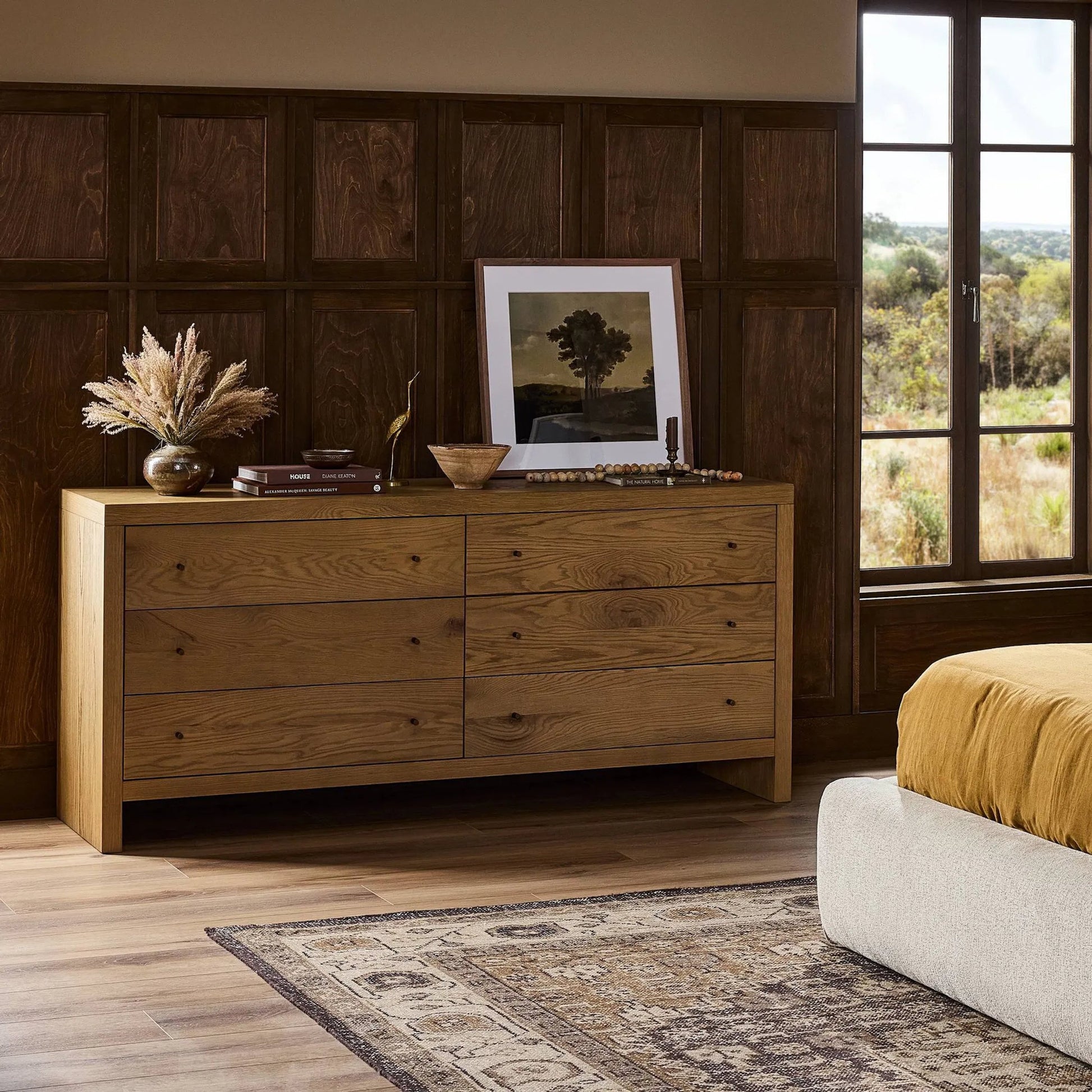 Torrington 6 Drawer Dresser by Four Hands in umber oak. Made from unique in a modern style.