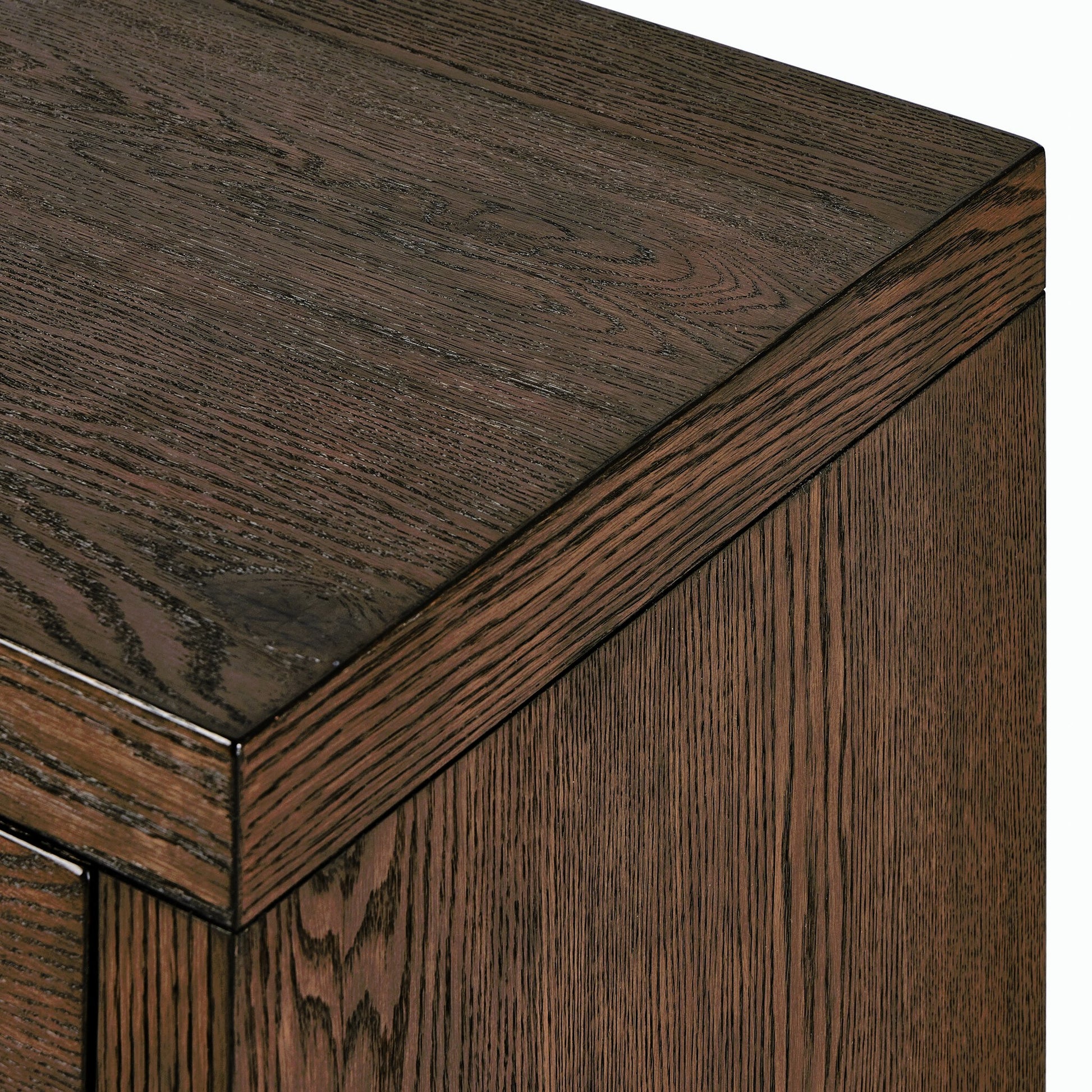 Torrington Charging Nightstand by Four Hands in umber oak, umber oak veneer and umber oak. Made from resawn oak, oak veneer in a modern style.