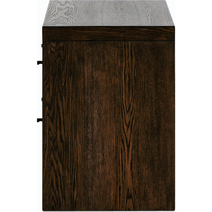 Torrington Charging Nightstand by Four Hands in umber oak, umber oak veneer and umber oak. Made from resawn oak, oak veneer in a modern style.