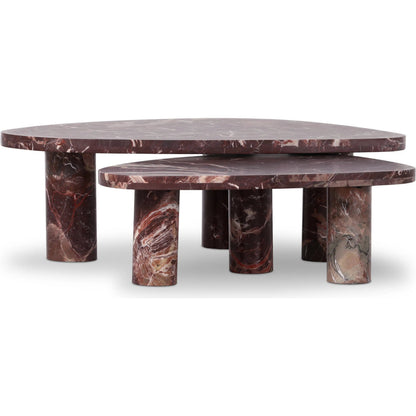 Zion Coffee Table Set by Four Hands. Made from solid marble, engineered hardwood in a modern style.