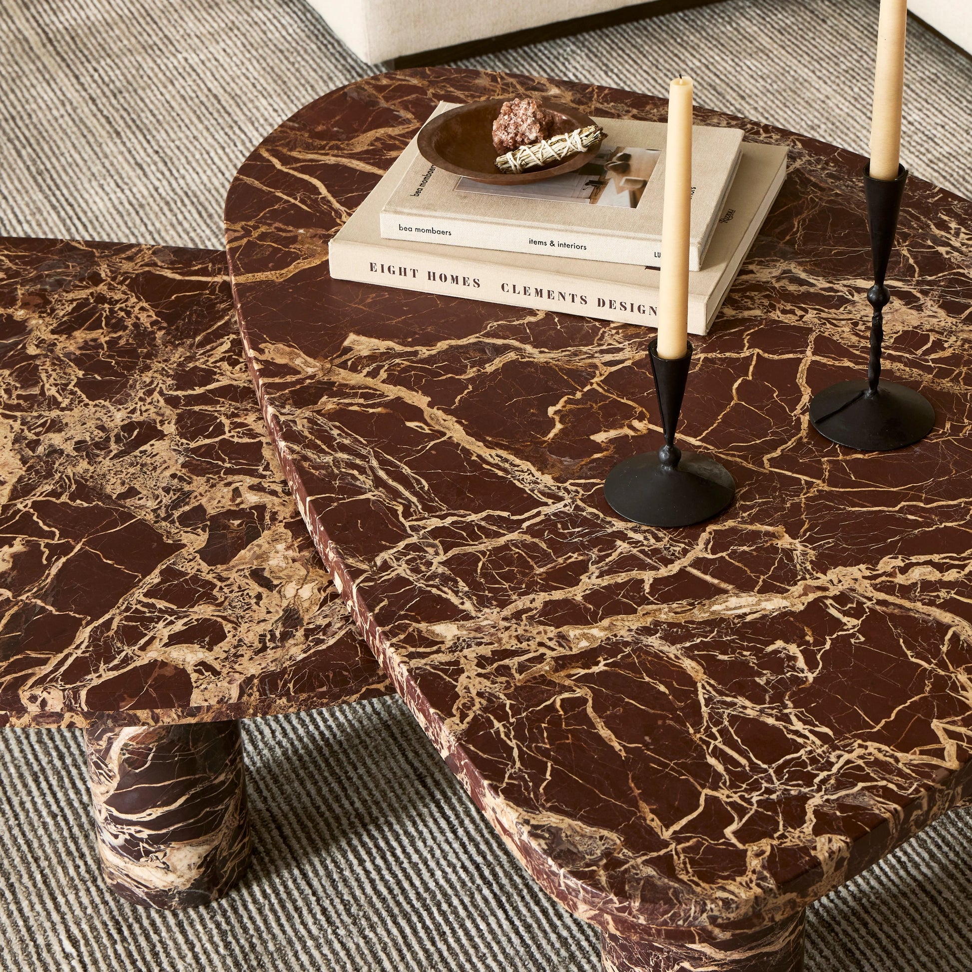 Zion Coffee Table Set by Four Hands. Made from solid marble, engineered hardwood in a modern style.