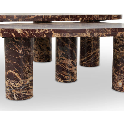 Zion Coffee Table Set by Four Hands. Made from solid marble, engineered hardwood in a modern style.