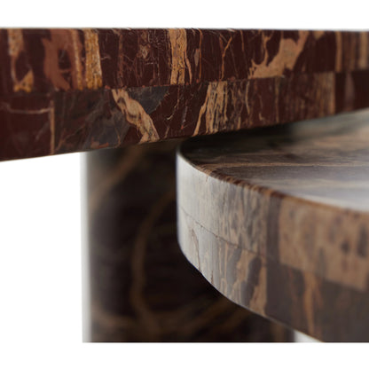 Zion Coffee Table Set by Four Hands. Made from solid marble, engineered hardwood in a modern style.