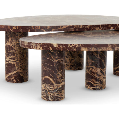 Zion Coffee Table Set by Four Hands. Made from solid marble, engineered hardwood in a modern style.
