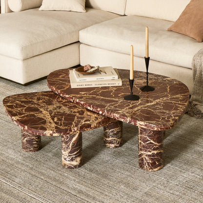 Zion Coffee Table Set by Four Hands. Made from solid marble, engineered hardwood in a modern style.