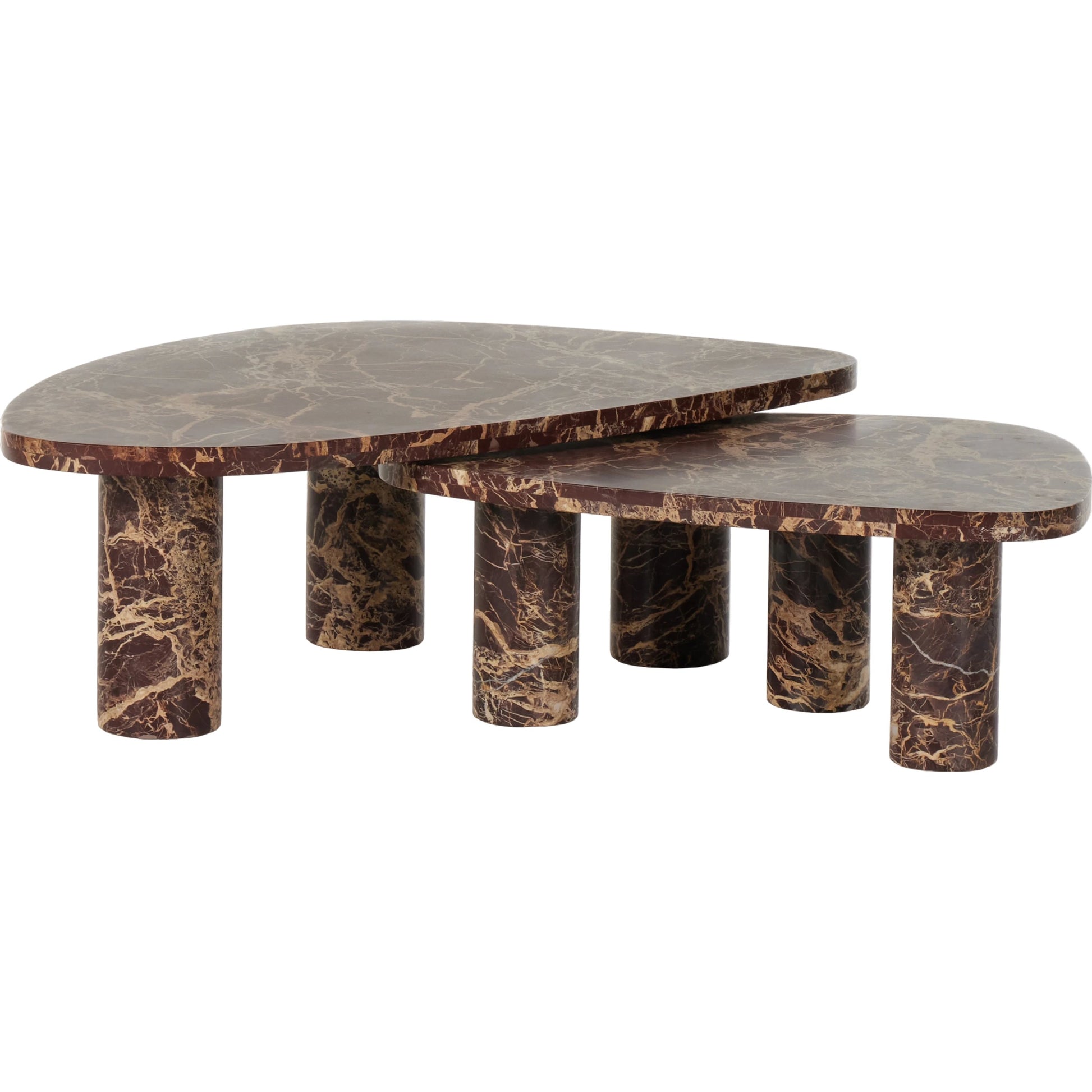 Zion Coffee Table Set by Four Hands. Made from solid marble, engineered hardwood in a modern style.