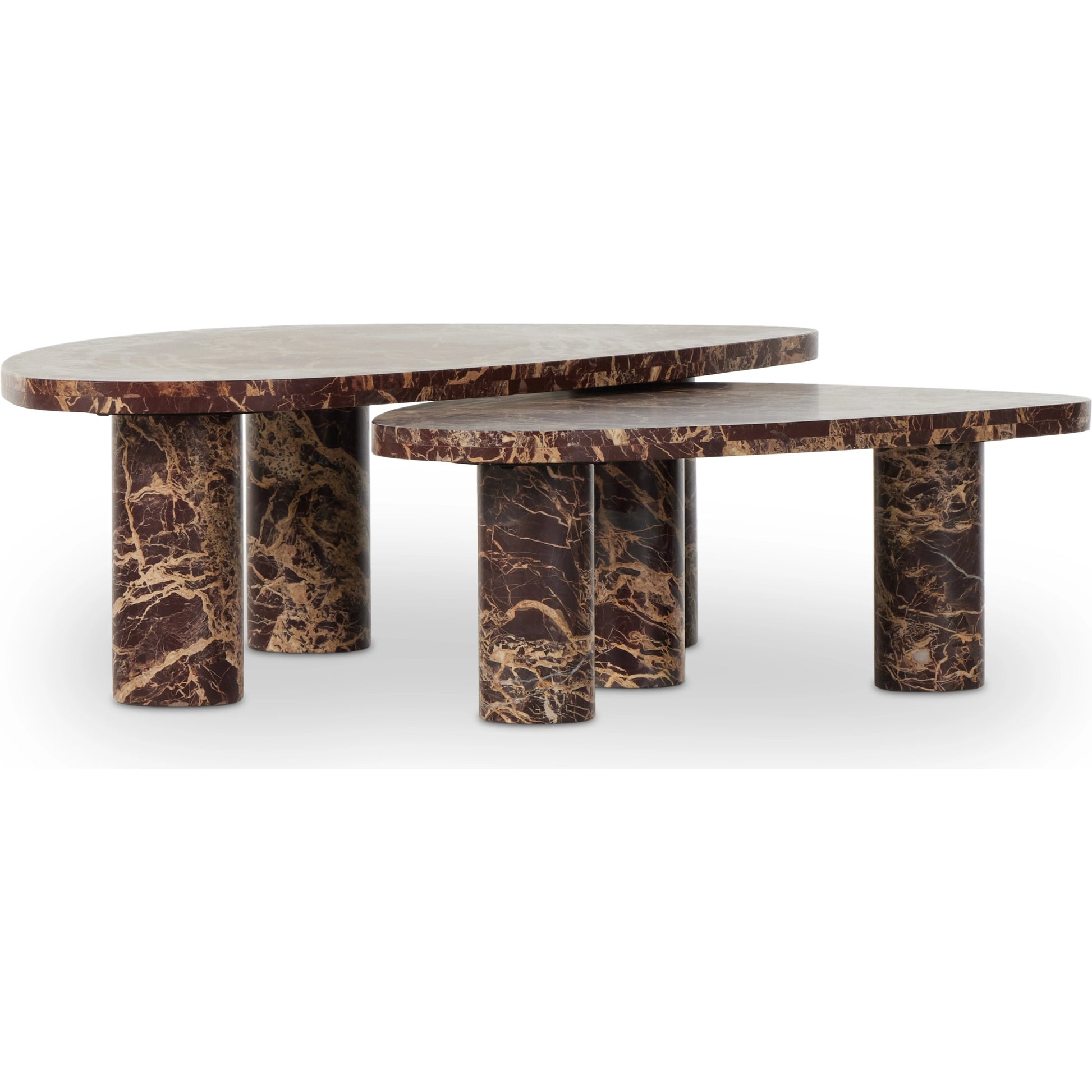 Zion Coffee Table Set by Four Hands. Made from solid marble, engineered hardwood in a modern style.