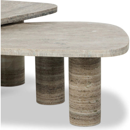 Zion Nesting Coffee Tables by Four Hands. Made from solid marble in a unique style.