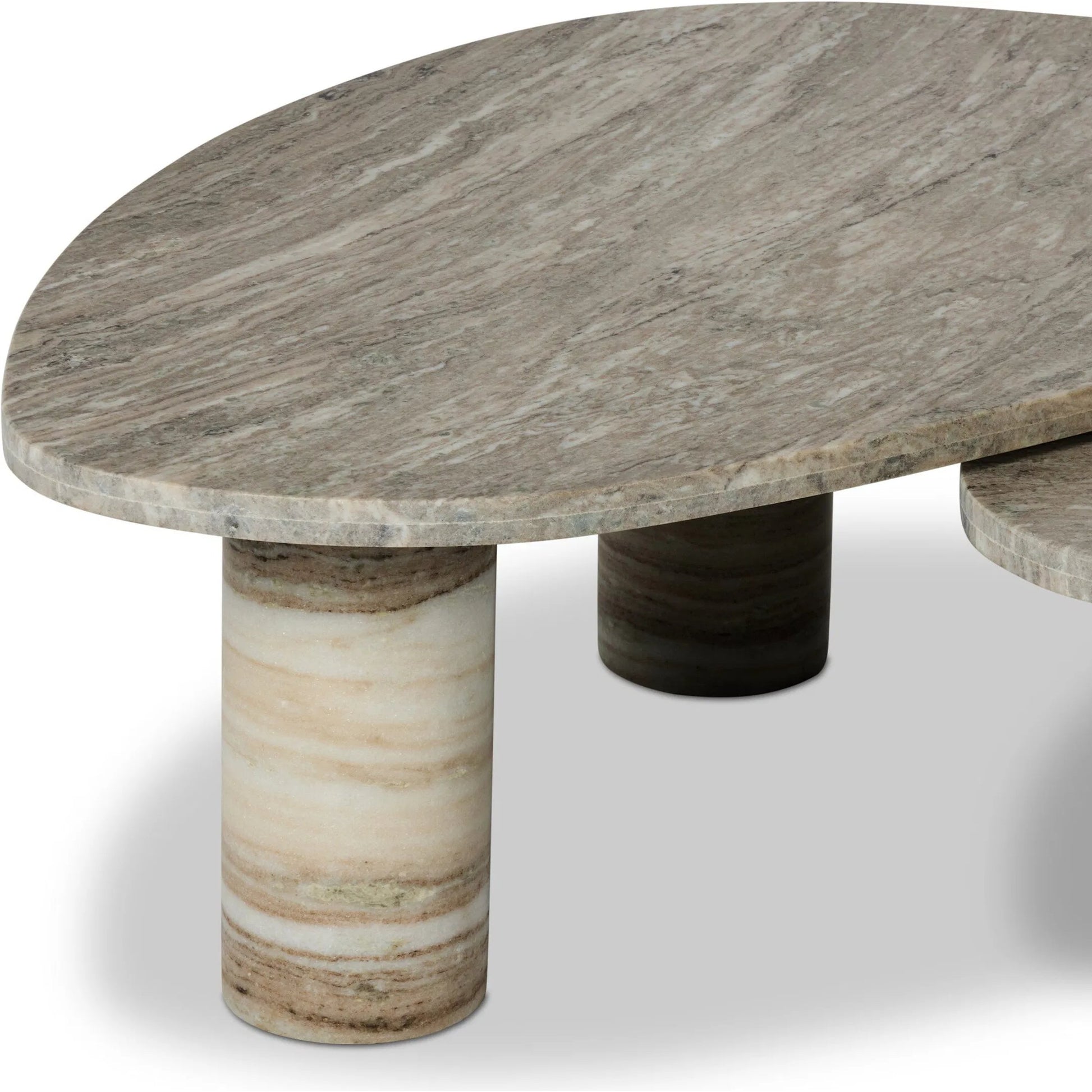Zion Nesting Coffee Tables by Four Hands. Made from solid marble in a unique style.