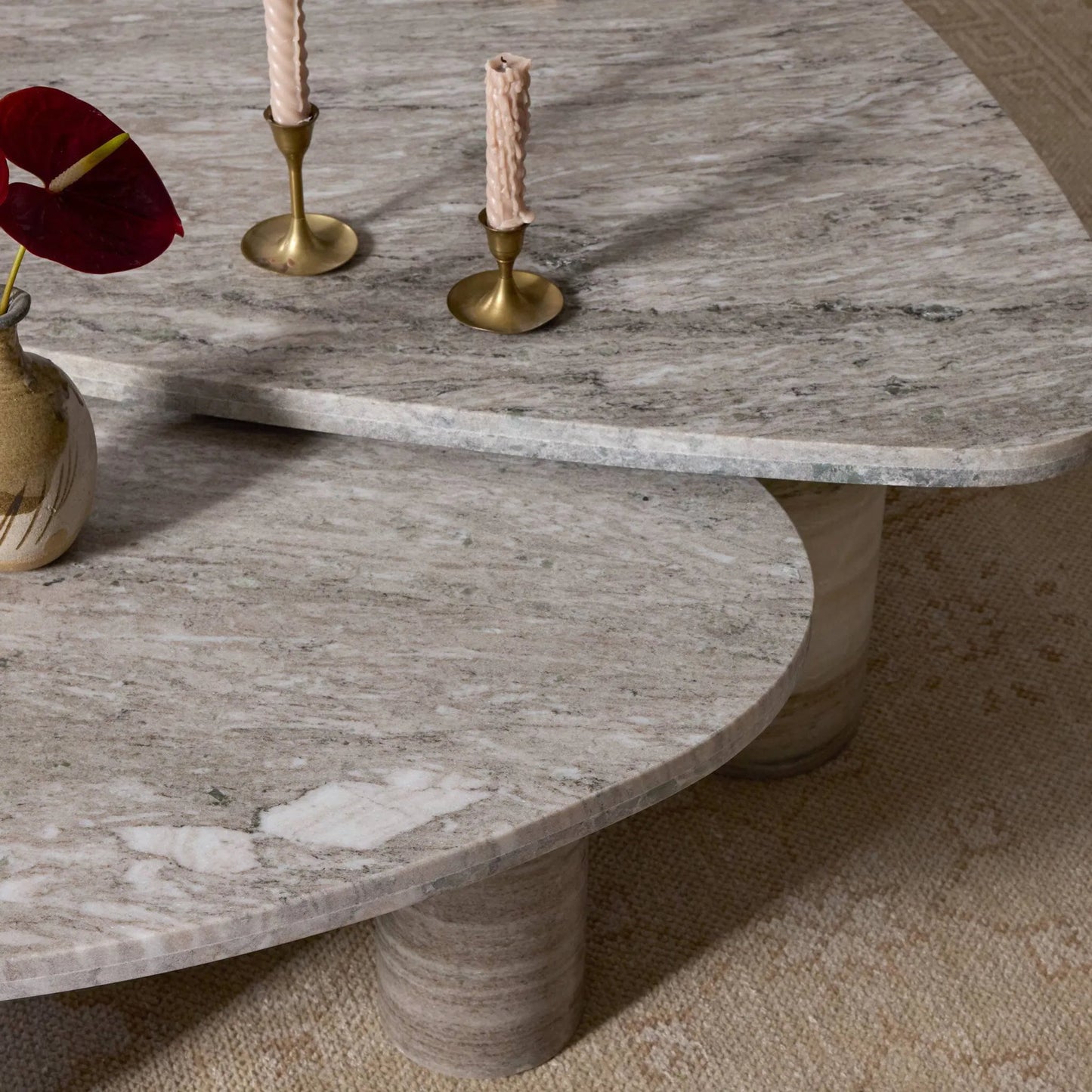 000 SI-2628498 | Closeup | Zion Nesting Coffee Tables by Four Hands. Made from solid marble in a unique style.