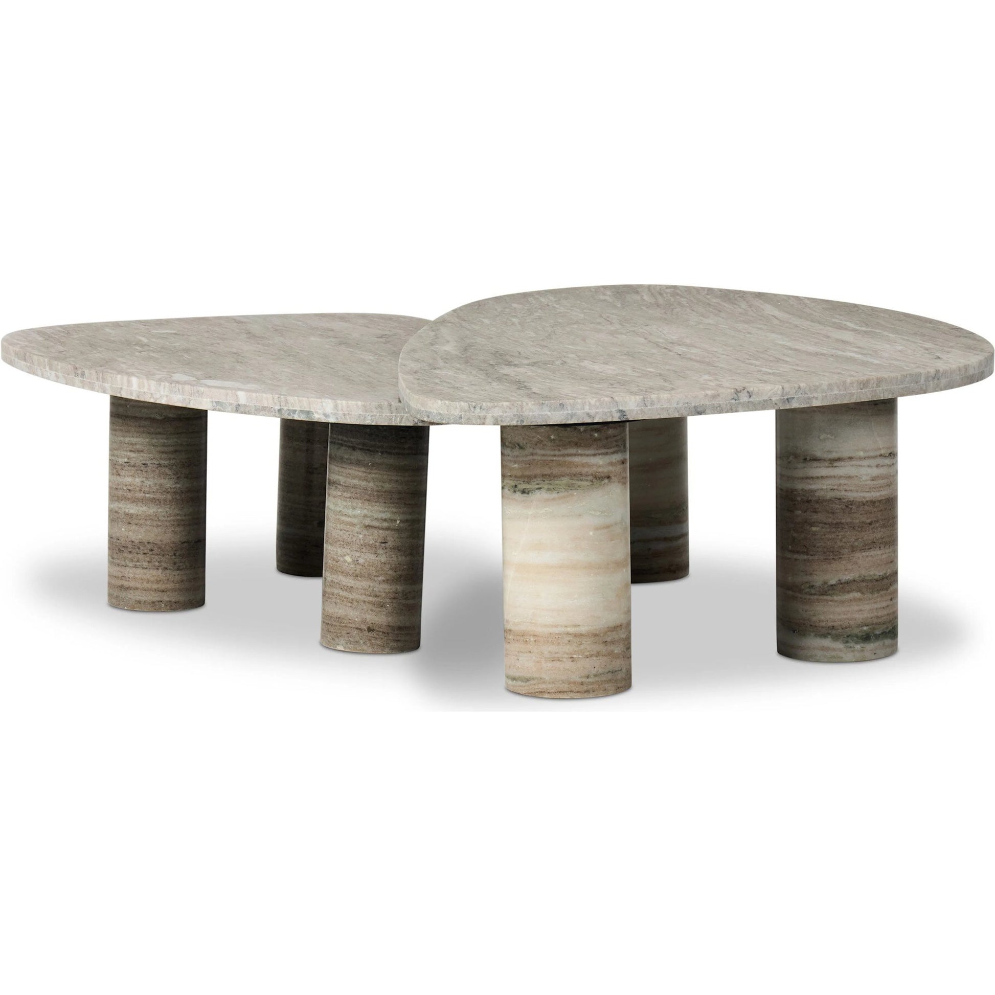 Zion Nesting Coffee Tables by Four Hands. Made from solid marble in a unique style.