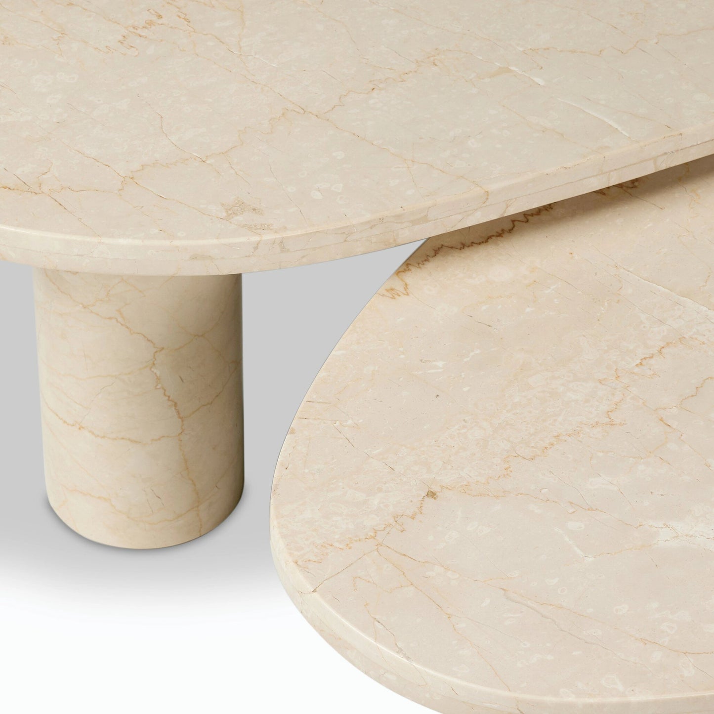 015 SI-2158610 | Closeup | Zion Coffee Table Set by Four Hands. Made from solid marble, engineered hardwood in a modern style.