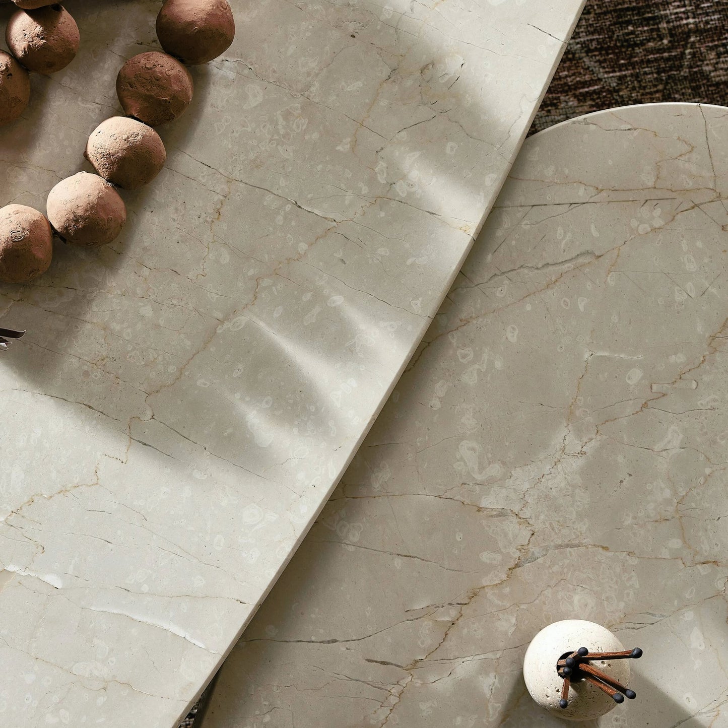 023 SI-2158610 | Closeup | Zion Coffee Table Set by Four Hands. Made from solid marble, engineered hardwood in a modern style.