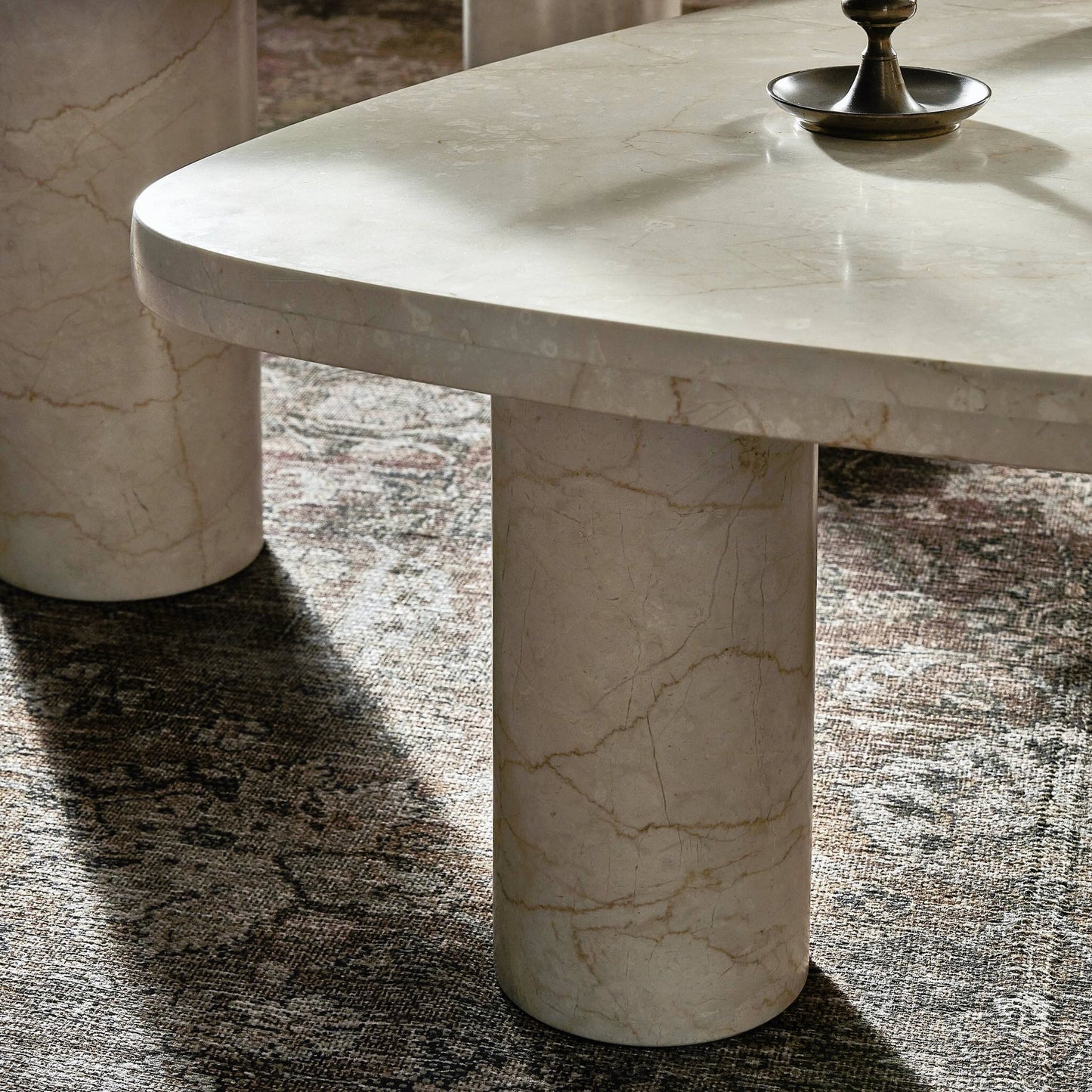 024 SI-2158610 | Closeup | Zion Coffee Table Set by Four Hands. Made from solid marble, engineered hardwood in a modern style.