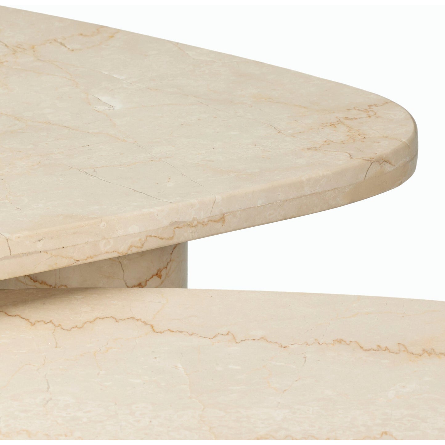 017 SI-2158610 | Closeup | Zion Coffee Table Set by Four Hands. Made from solid marble, engineered hardwood in a modern style.