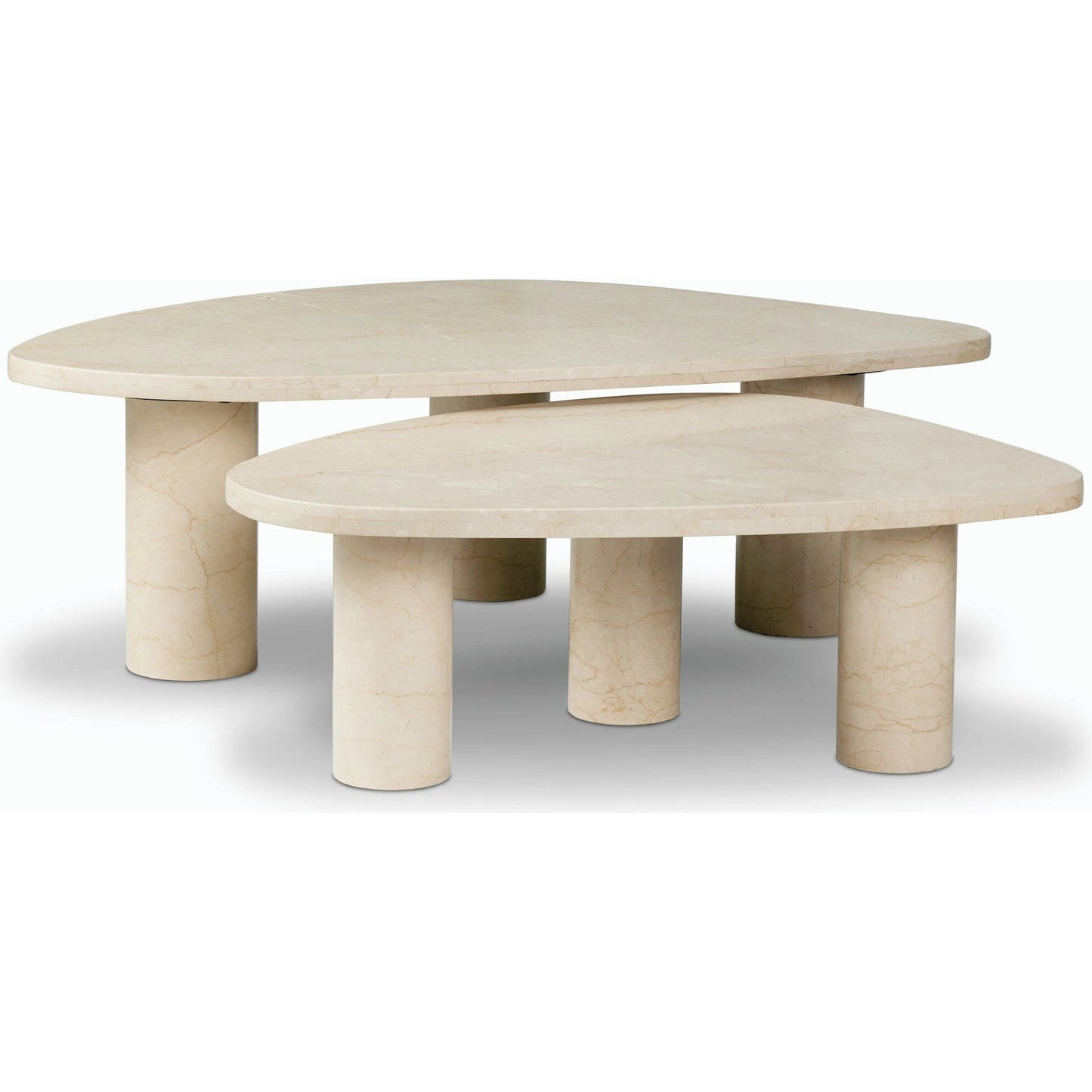 021 SI-2158610 | Closeup | Zion Coffee Table Set by Four Hands. Made from solid marble, engineered hardwood in a modern style.