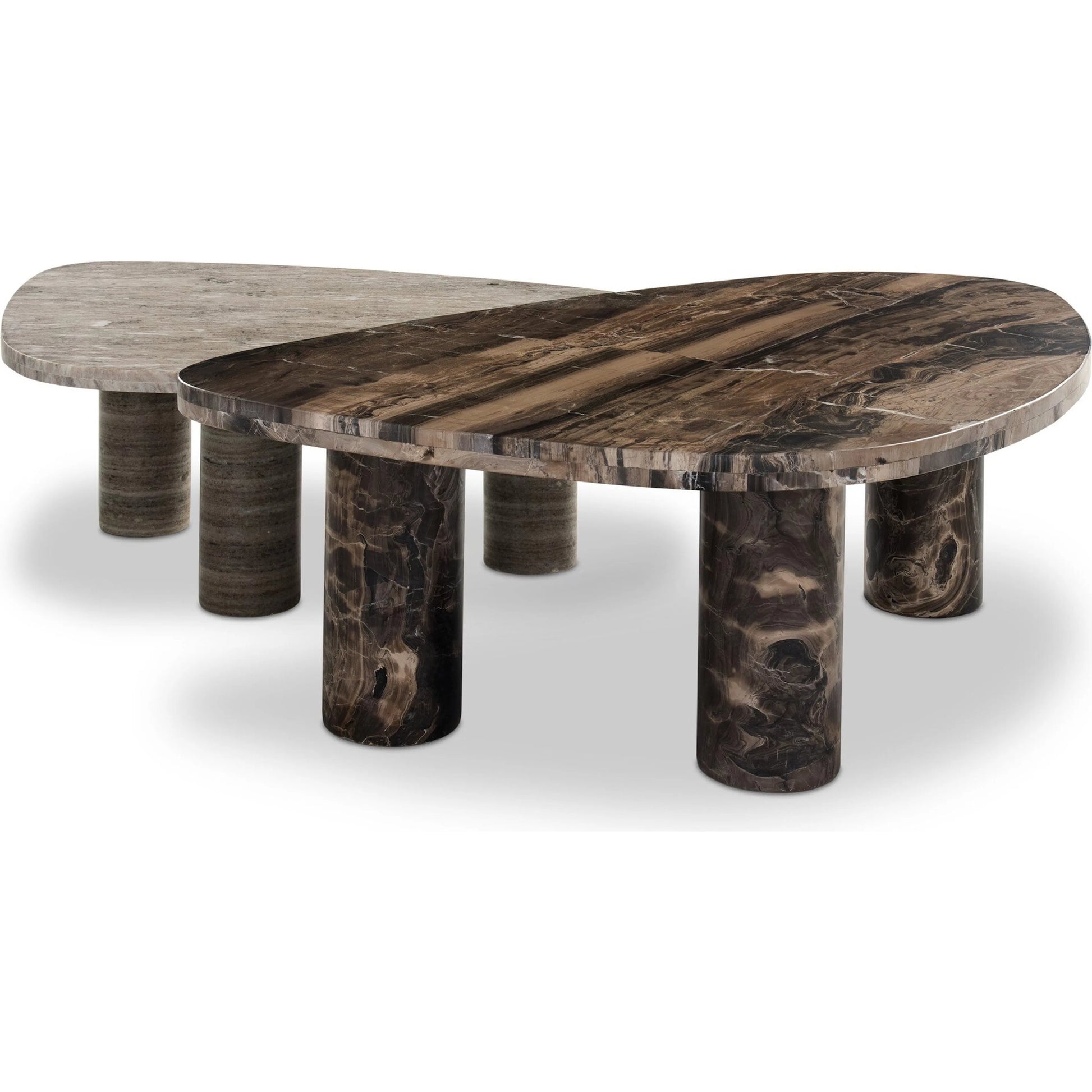 Zion Nesting Coffee Tables by Four Hands. Made from solid marble in a unique style.