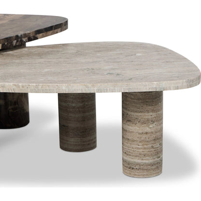 Zion Nesting Coffee Tables by Four Hands. Made from solid marble in a unique style.