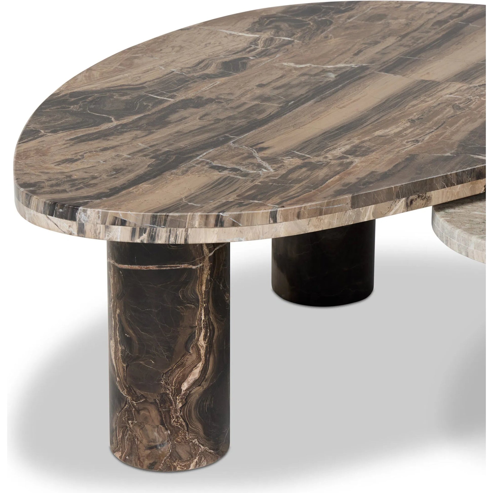 Zion Nesting Coffee Tables by Four Hands. Made from solid marble in a unique style.