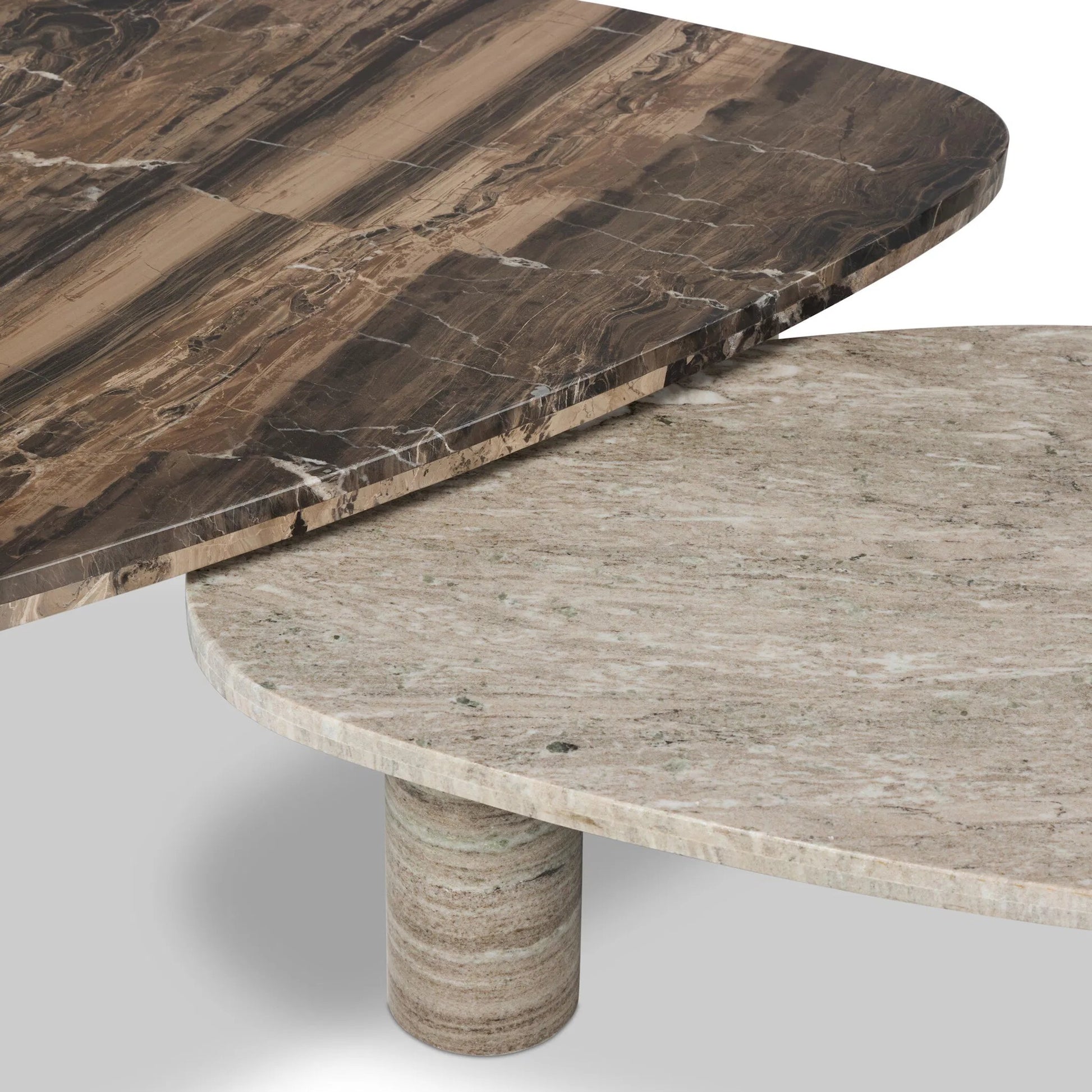 Zion Nesting Coffee Tables by Four Hands. Made from solid marble in a unique style.