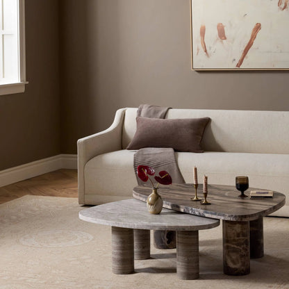 Zion Nesting Coffee Tables by Four Hands. Made from solid marble in a unique style.