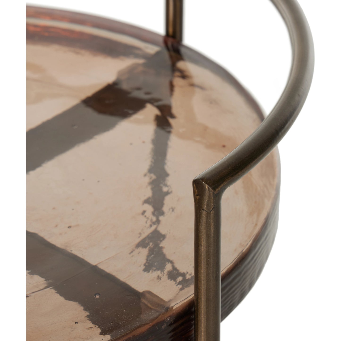 004 SI-2074487 | Additional Silo | Mira Bar Cart by Four Hands in dark brass, smoked brown. Made from iron, cast glass in a modern style.