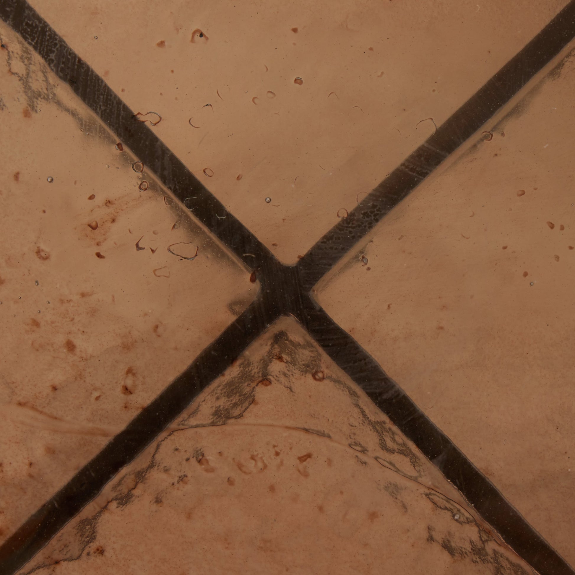 Mira Bar Cart by Four Hands in dark brass, smoked brown. Made from iron, cast glass in a modern style.