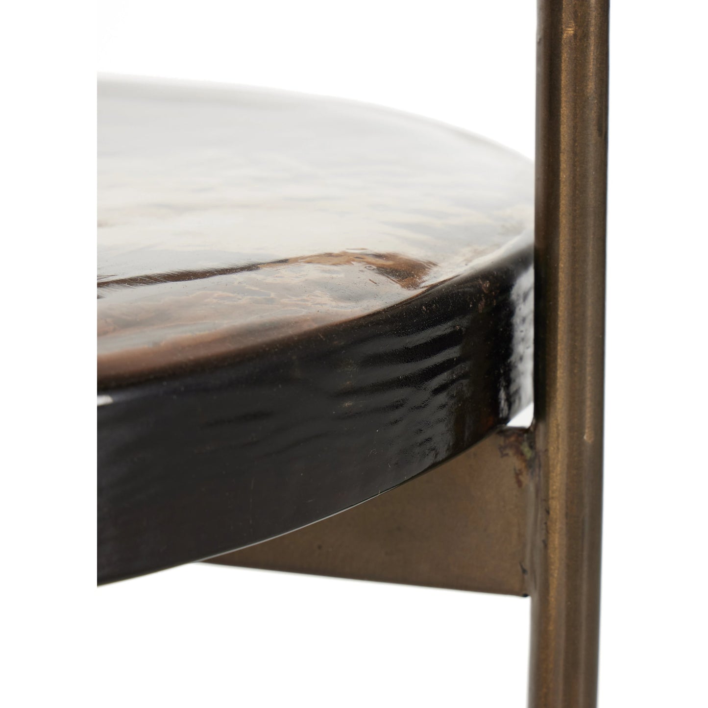 008 SI-2074487 | Additional Silo | Mira Bar Cart by Four Hands in dark brass, smoked brown. Made from iron, cast glass in a modern style.