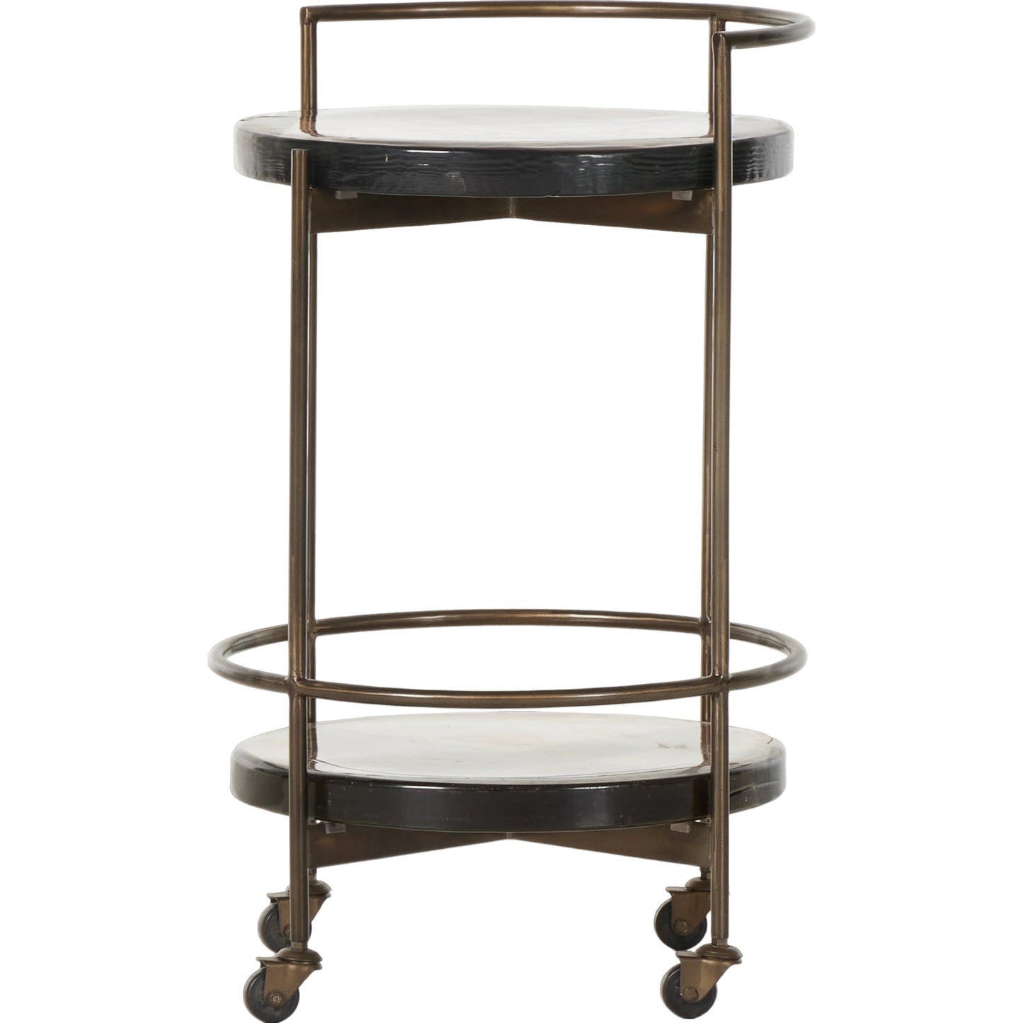 001 SI-2074487 | Additional Silo | Mira Bar Cart by Four Hands in dark brass, smoked brown. Made from iron, cast glass in a modern style.