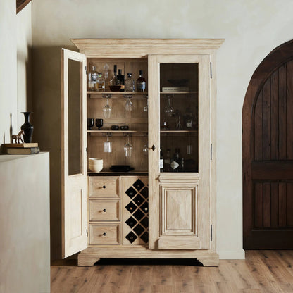 The "Please No More Doors" Cabinet by Four Hands in natural pine. Made from solid pine, thick pine veneer in a modern style.