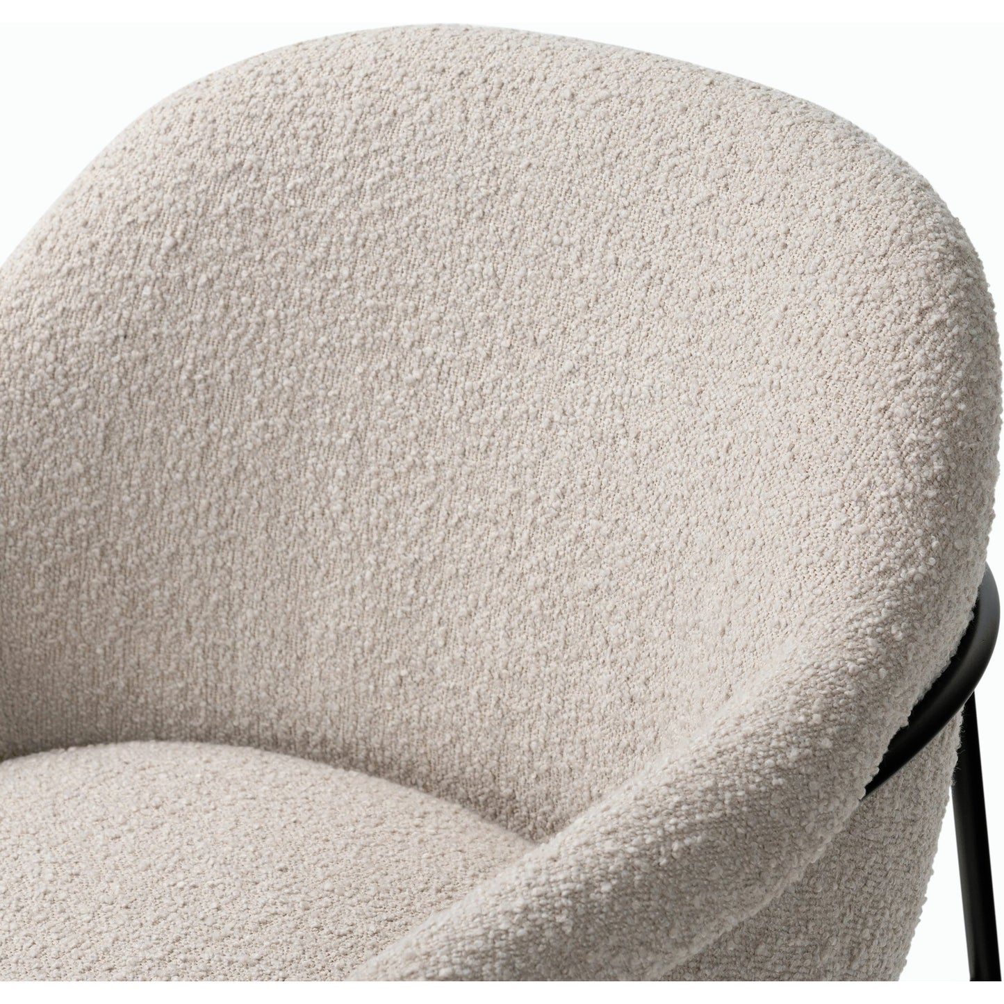 007 SI-2158510 | Closeup | Suerte Bar + Counter Stool by Four Hands in knoll sand, matte ebony and knoll sand. Made from 95% polyester, 5% acrylic, iron, 100% polyester in a modern style.