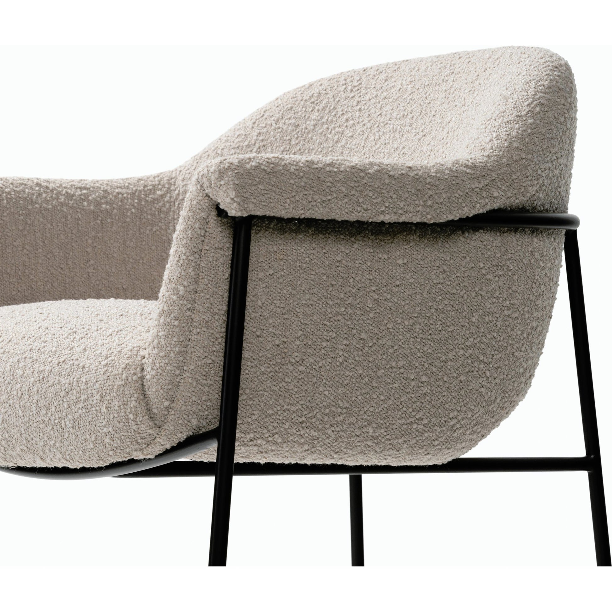 Suerte Bar + Counter Stool by Four Hands in knoll sand, matte ebony and knoll sand. Made from 95% polyester, 5% acrylic, iron, 100% polyester in a modern style.