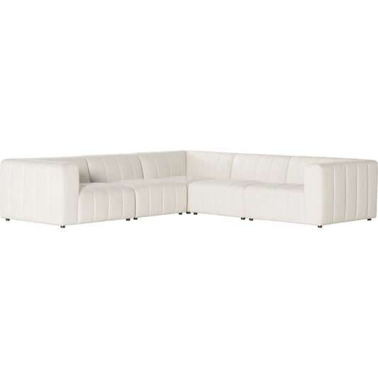 001 SI-1980490 | Additional Silo | Langham Channeled 5-Piece Sectional by Four Hands in fayette cloud. Made from 97% polyester, 3% acrylic, poplar plywood, 58% polyester, 39% wool, 3% cotton in a modern style.