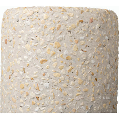 Orlan Outdoor End Table by Four Hands in pure terrazzo. Made from terrazzo in a modern style.