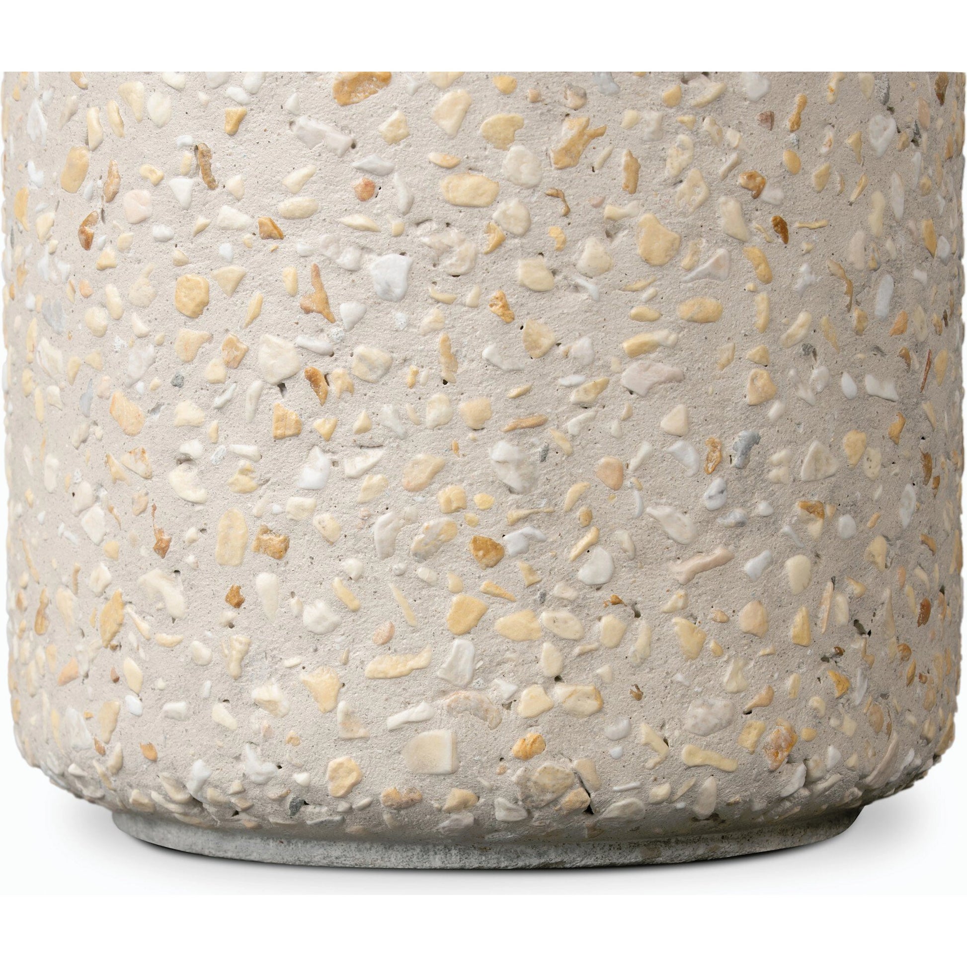 Orlan Outdoor End Table by Four Hands in pure terrazzo. Made from terrazzo in a modern style.
