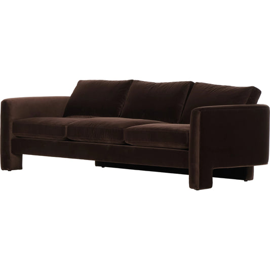 Katya Sofa by Four Hands in surrey cocoa. Made from 76.8% cotton, 23.2% polyester, poplar plywood, 100% polyester in a modern style.