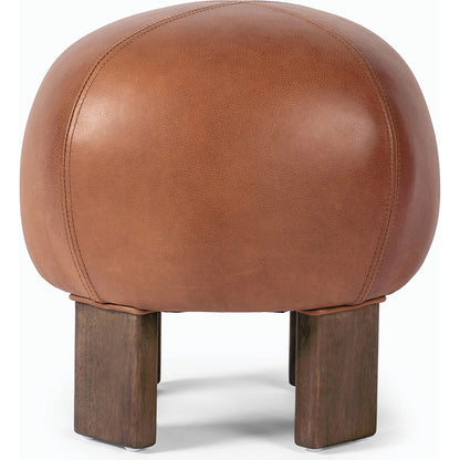 Alma Ottoman by Four Hands in somerton ash and vintage parawood. Made from 95% polyester, 5% acrylic, solid parawood, 100% polyester in a transitional style.