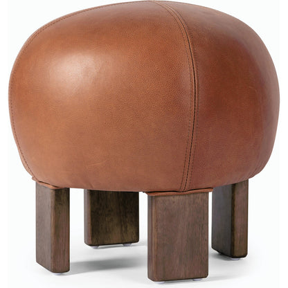 Alma Ottoman by Four Hands in somerton ash and vintage parawood. Made from 95% polyester, 5% acrylic, solid parawood, 100% polyester in a transitional style.